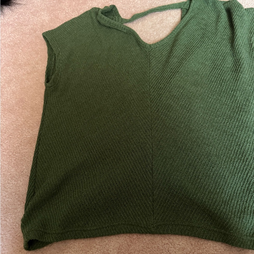 Daytrip Green Ribbed Top
